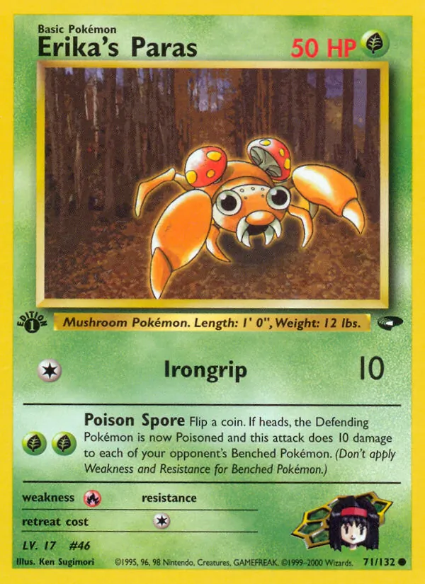Carta Erika's Paras, número 71/132 da coleção Gym Challenge