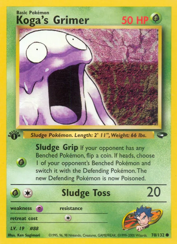 Carta Koga's Grimer, número 78/132 da coleção Gym Challenge