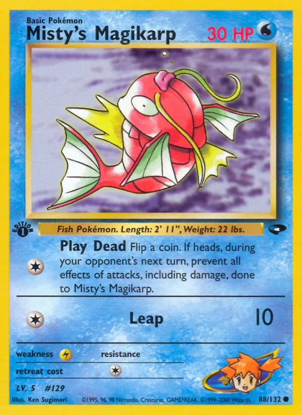 Carta Misty's Magikarp, número 88/132 da coleção Gym Challenge