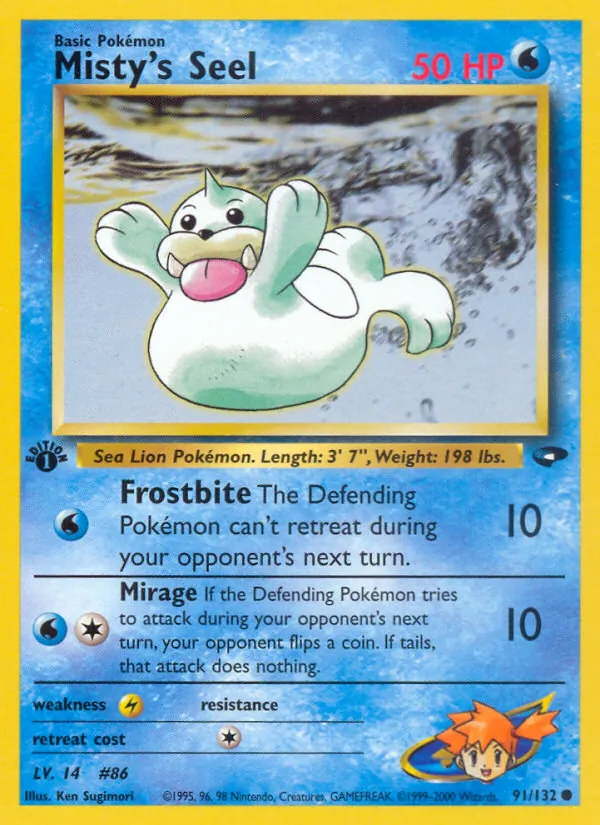 Carta Misty's Seel, número 91/132 da coleção Gym Challenge