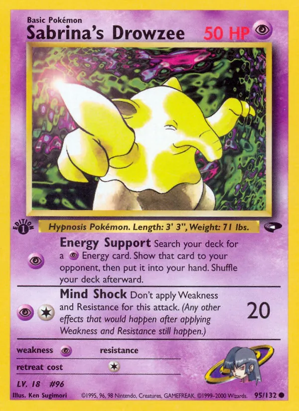 Carta Sabrina's Drowzee, número 95/132 da coleção Gym Challenge