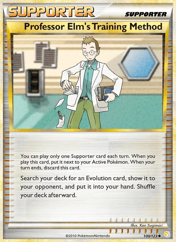 Carta Professor Elm's Training Method, número 100/123 da coleção HeartGold SoulSilver
