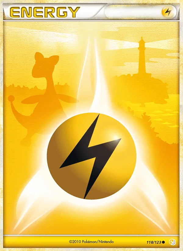 Carta Lightning Energy, número 118/123 da coleção HeartGold SoulSilver