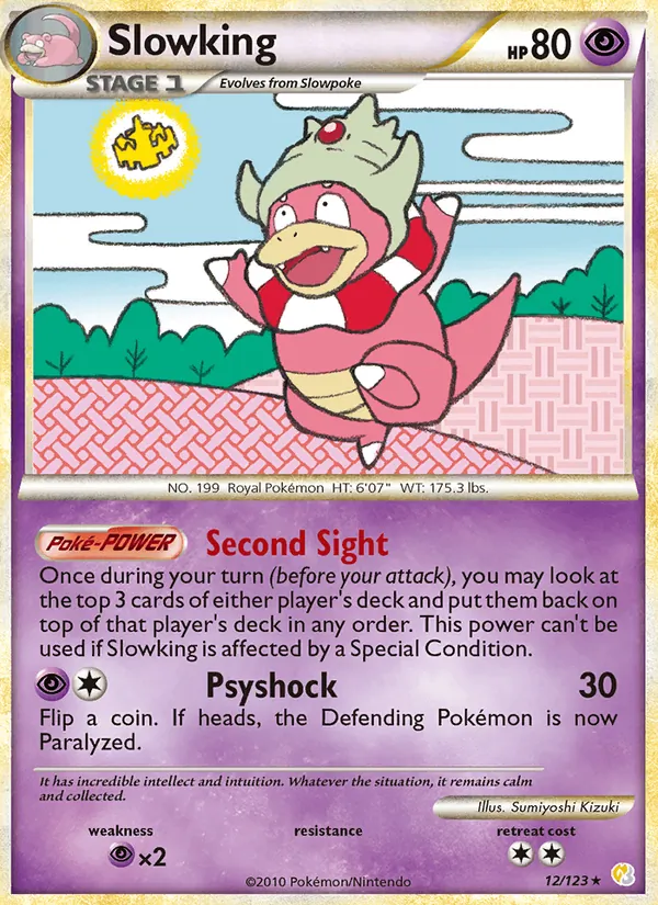 Carta Slowking, número 12/123 da coleção HeartGold SoulSilver