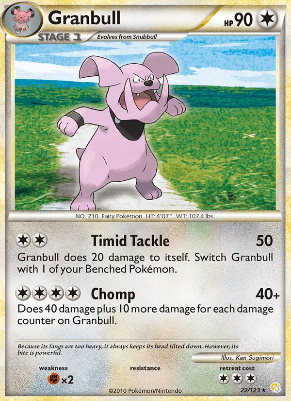 Carta Granbull, número 22/123 da coleção HeartGold SoulSilver