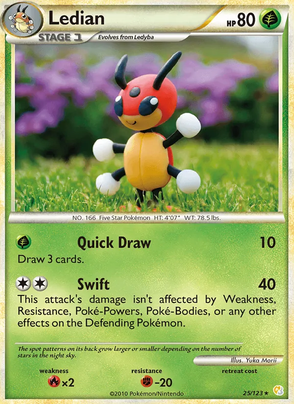 Carta Ledian, número 25/123 da coleção HeartGold SoulSilver