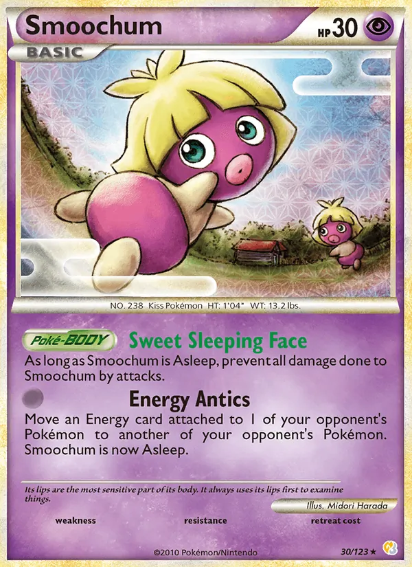 Carta Smoochum, número 30/123 da coleção HeartGold SoulSilver