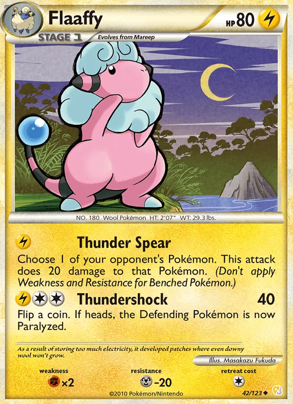 Carta Flaaffy, número 42/123 da coleção HeartGold SoulSilver