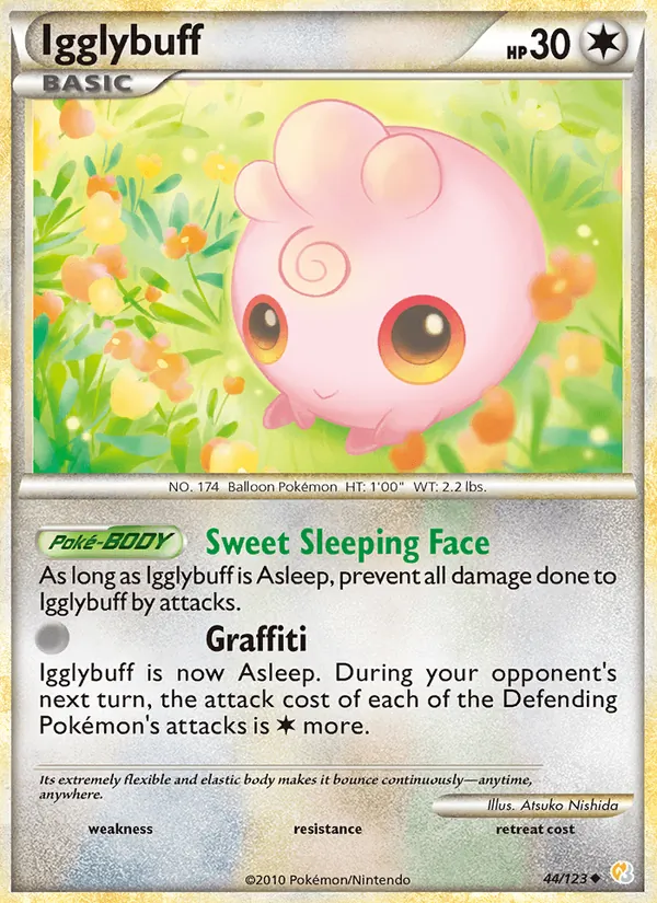Carta Igglybuff, número 44/123 da coleção HeartGold SoulSilver