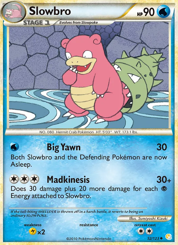 Carta Slowbro, número 52/123 da coleção HeartGold SoulSilver