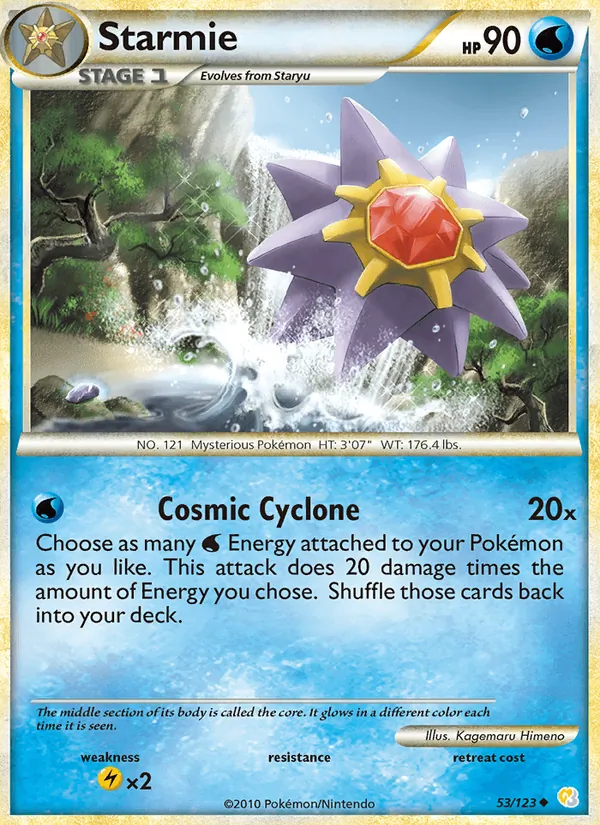 Carta Starmie, número 53/123 da coleção HeartGold SoulSilver