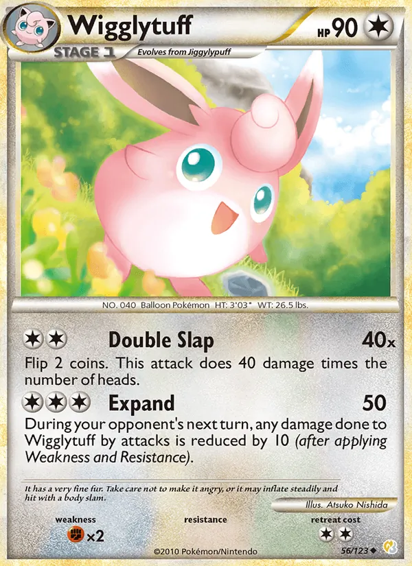 Carta Wigglytuff, número 56/123 da coleção HeartGold SoulSilver