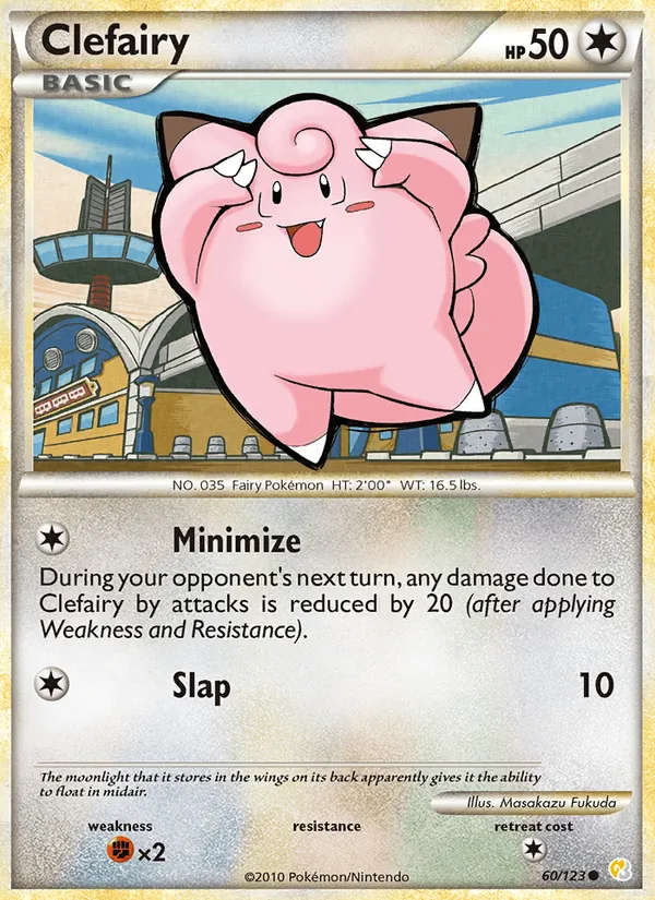 Carta Clefairy, número 60/123 da coleção HeartGold SoulSilver