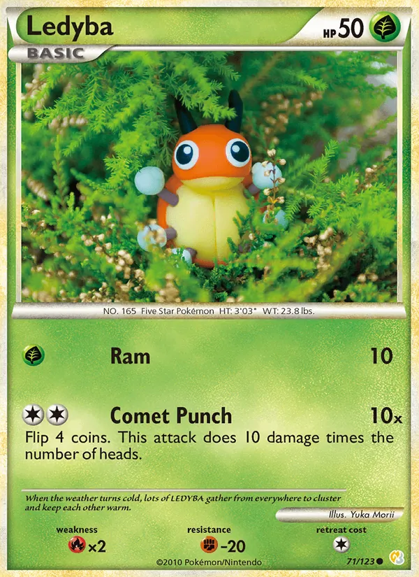 Carta Ledyba, número 71/123 da coleção HeartGold SoulSilver