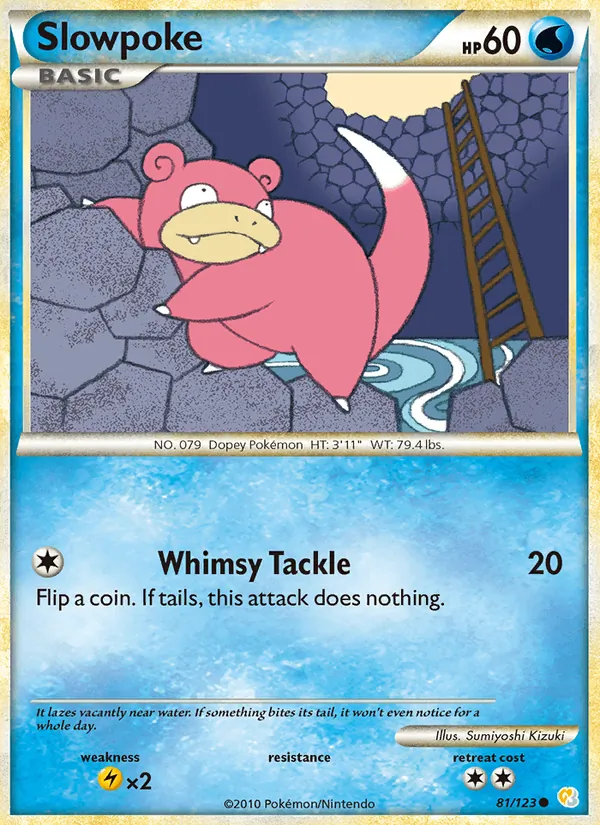 Carta Slowpoke, número 81/123 da coleção HeartGold SoulSilver