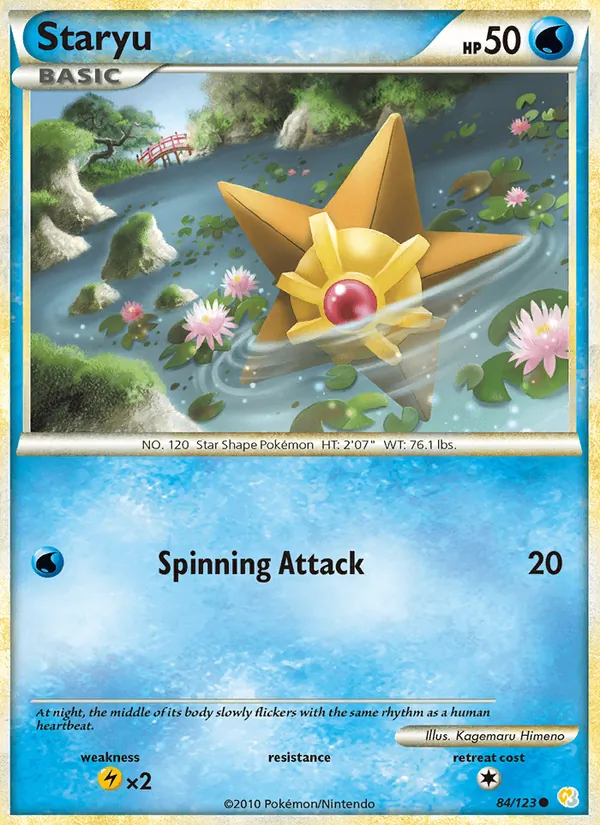 Carta Staryu, número 84/123 da coleção HeartGold SoulSilver