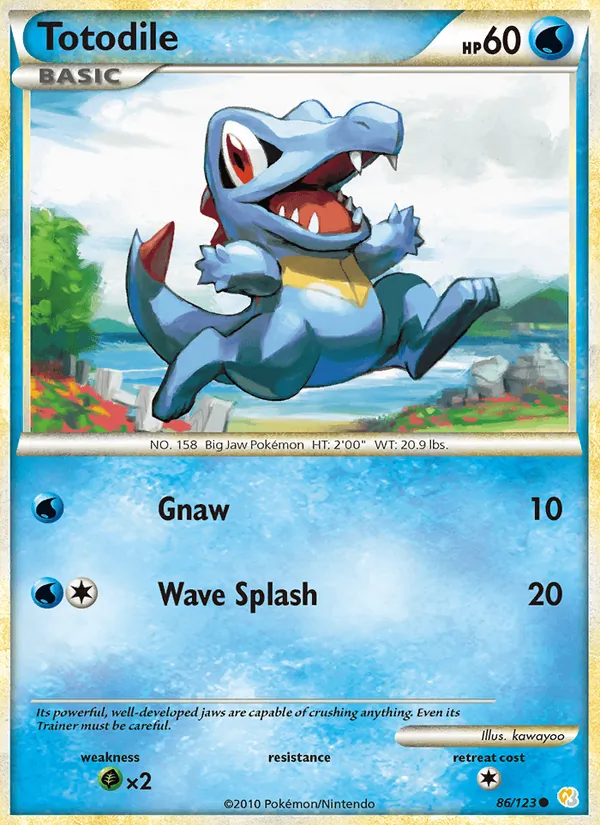 Carta Totodile, número 86/123 da coleção HeartGold SoulSilver