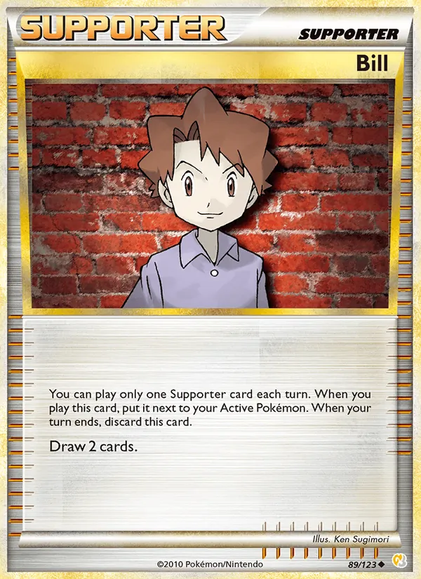 Carta Bill, número 89/123 da coleção HeartGold SoulSilver