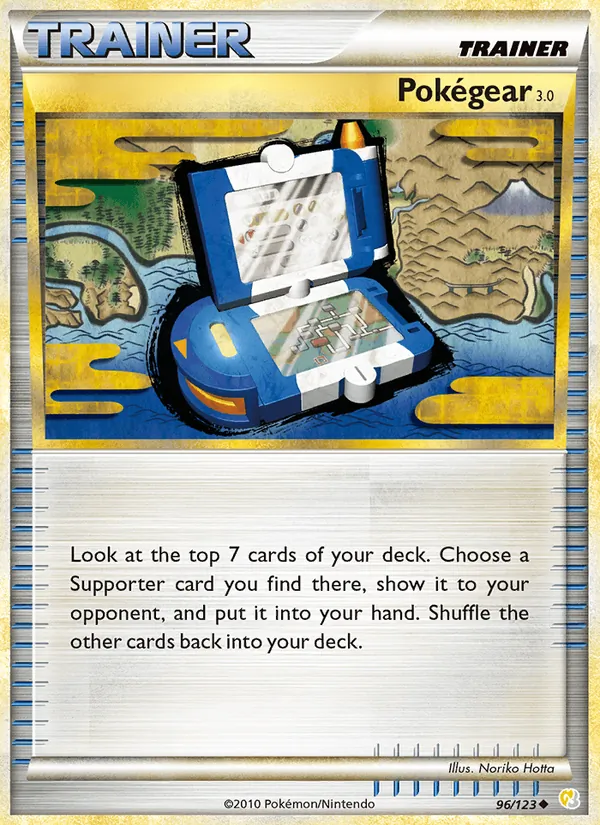Carta Pokégear 3.0, número 96/123 da coleção HeartGold SoulSilver
