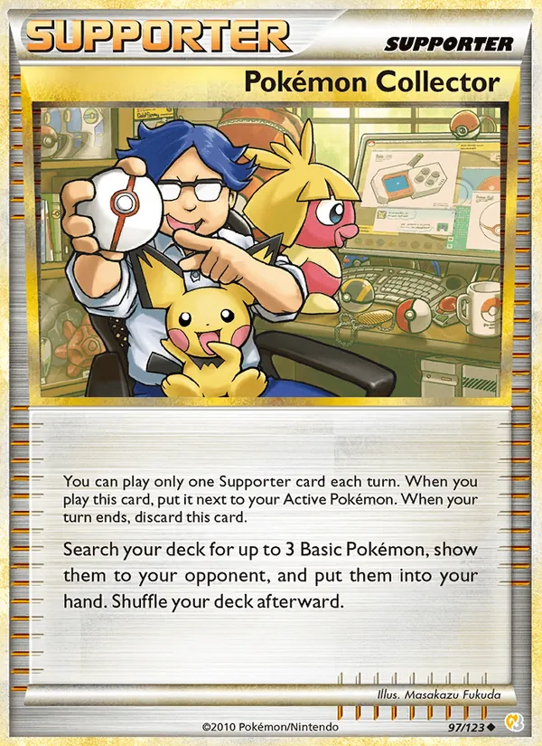 Carta Pokémon Collector, número 97/123 da coleção HeartGold SoulSilver