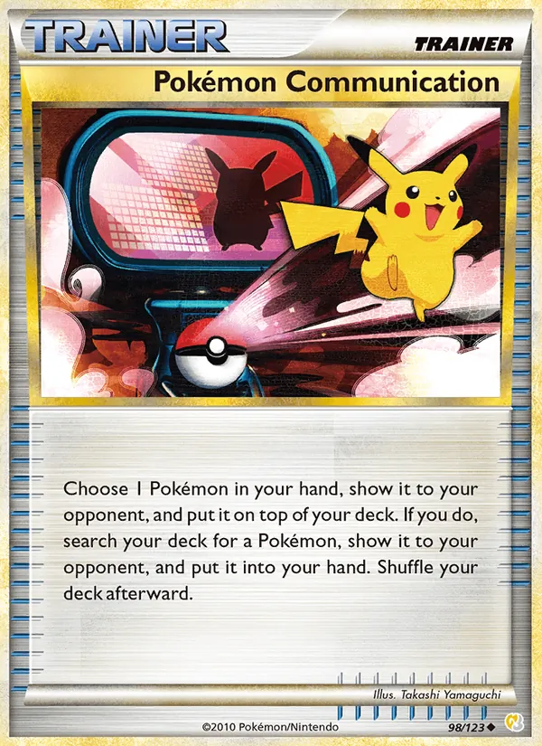 Carta Pokémon Communication, número 98/123 da coleção HeartGold SoulSilver