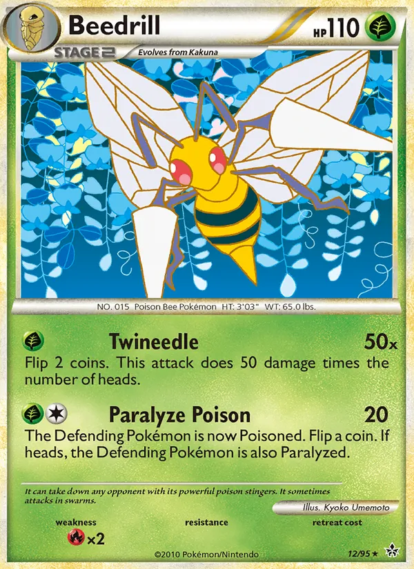 Carta Beedrill, número 12/95 da coleção Revelado