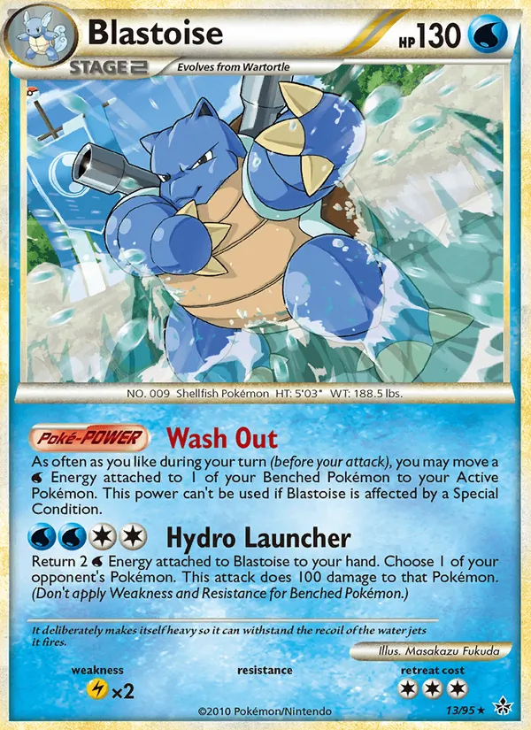 Carta Blastoise, número 13/95 da coleção Revelado