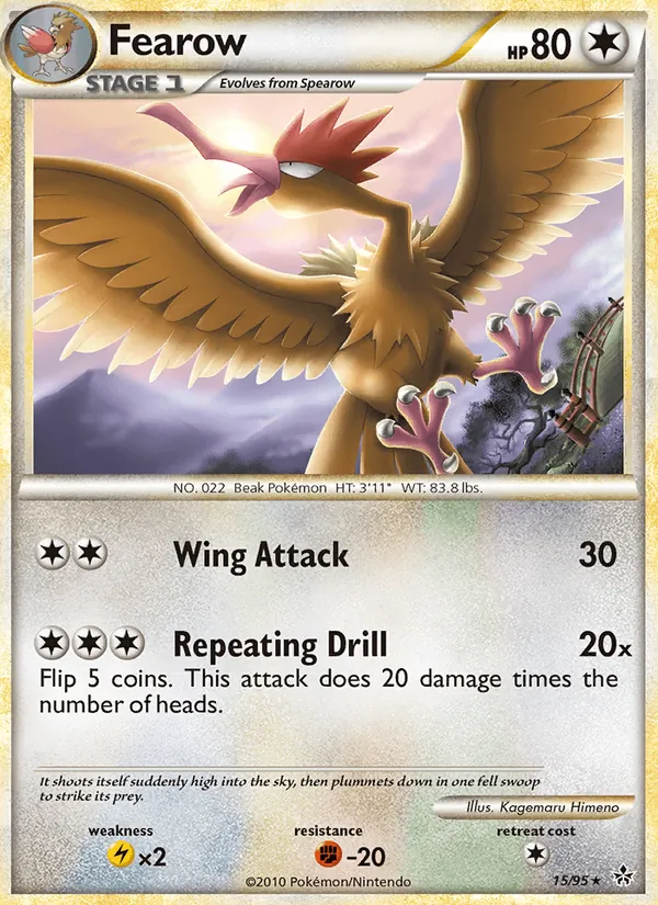 Carta Fearow, número 15/95 da coleção Revelado