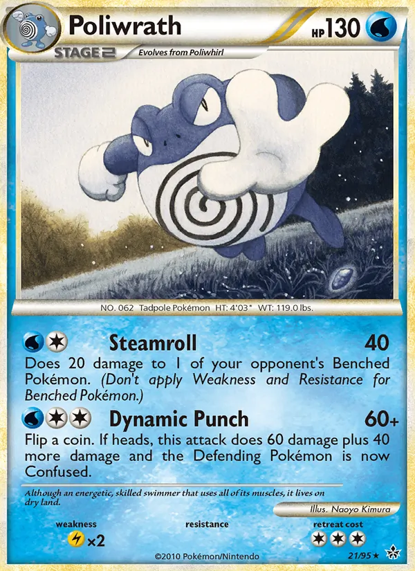 Carta Poliwrath, número 21/95 da coleção Revelado