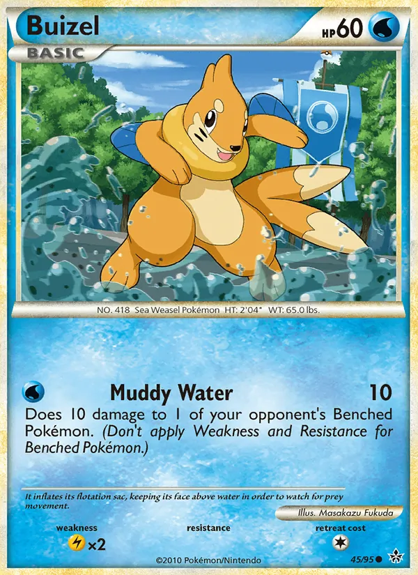 Carta Buizel, número 45/95 da coleção Revelado