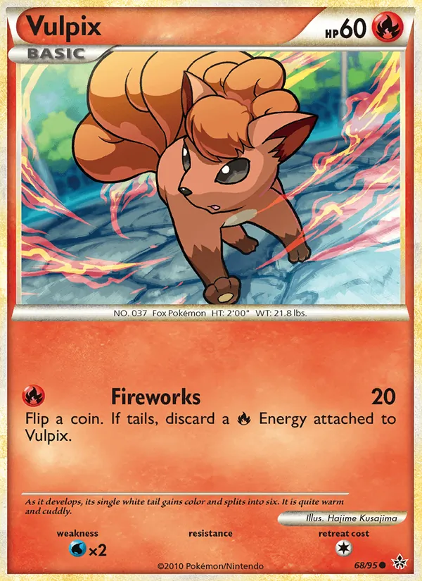 Carta Vulpix, número 68/95 da coleção Revelado