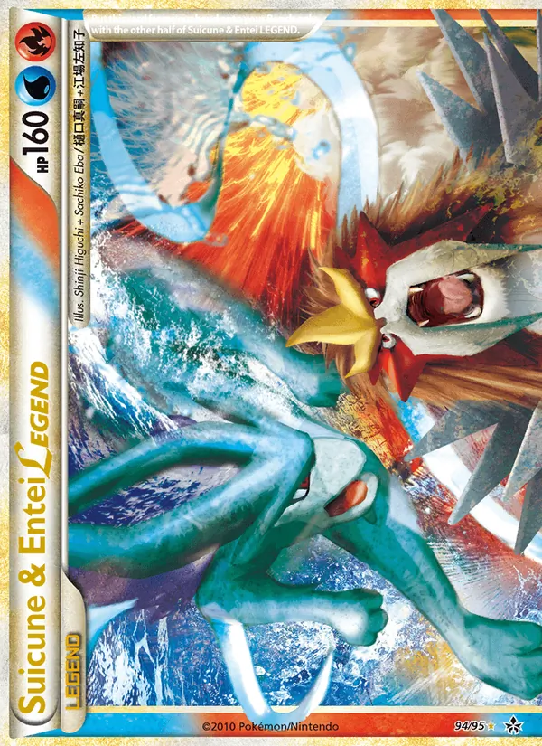 Carta Suicune & Entei LEGEND, número 94/95 da coleção Revelado
