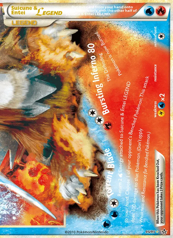 Carta Suicune & Entei LEGEND, número 95/95 da coleção Revelado