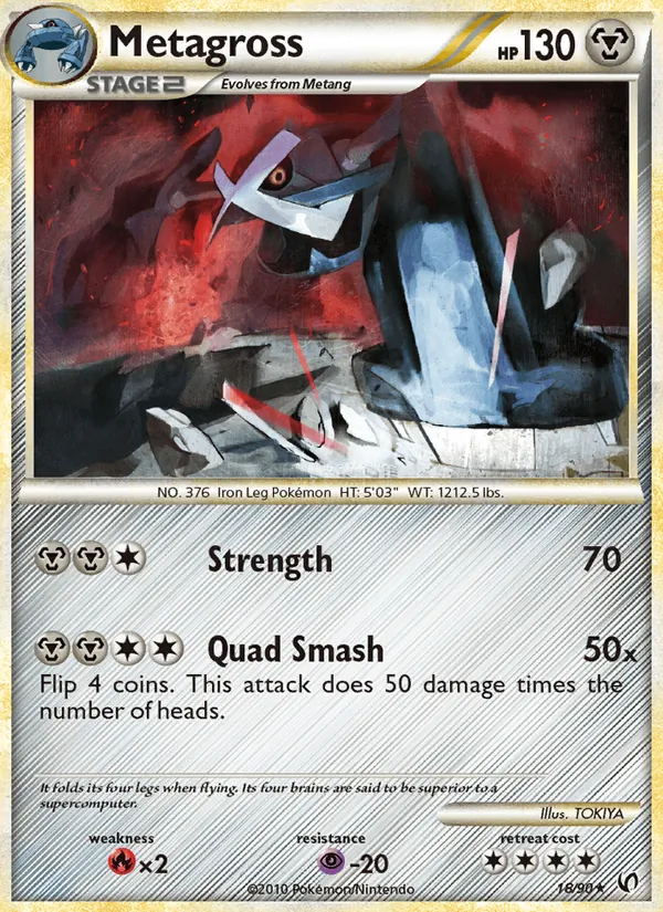 Carta Metagross, número 18/90 da coleção Destemido