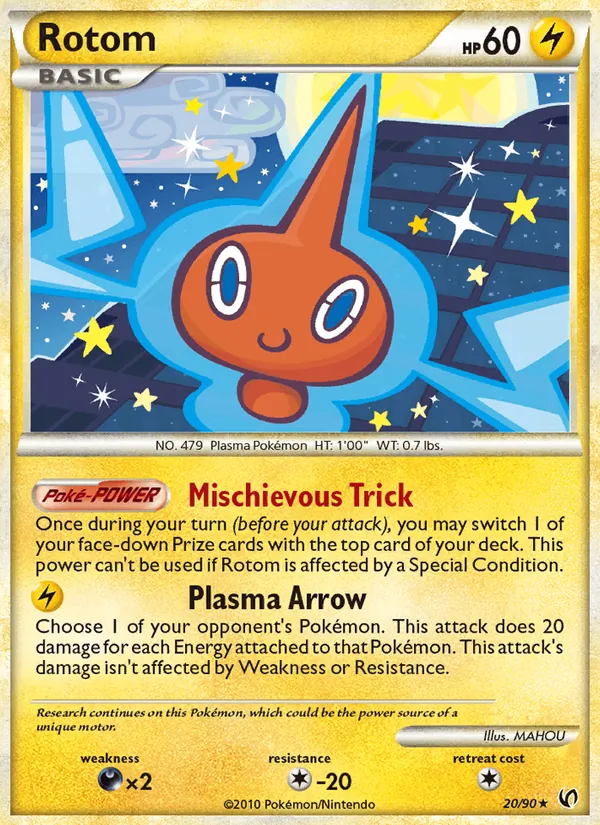 Carta Rotom, número 20/90 da coleção Destemido