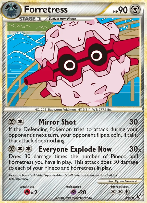 Carta Forretress, número 3/90 da coleção Destemido