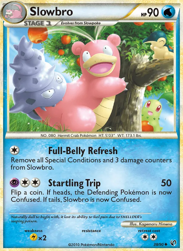 Carta Slowbro, número 38/90 da coleção Destemido