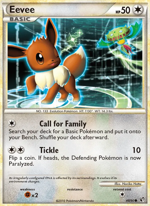 Carta Eevee, número 48/90 da coleção Destemido