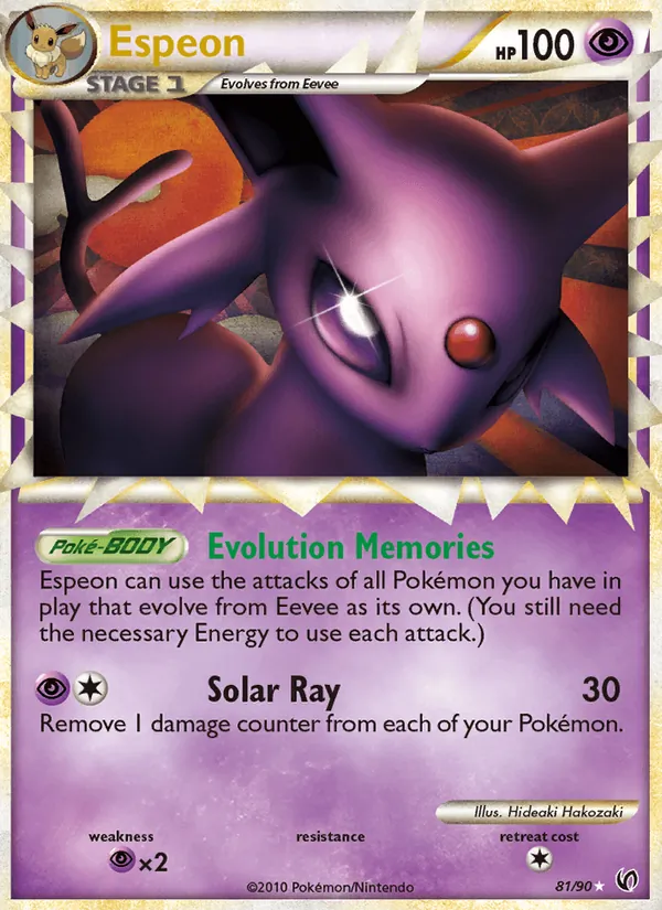 Carta Espeon, número 81/90 da coleção Destemido