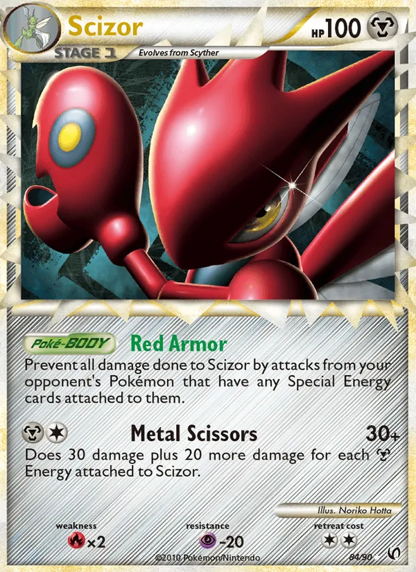 Carta Scizor, número 84/90 da coleção Destemido
