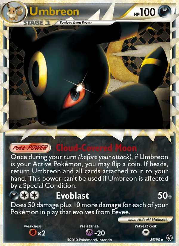 Carta Umbreon, número 86/90 da coleção Destemido