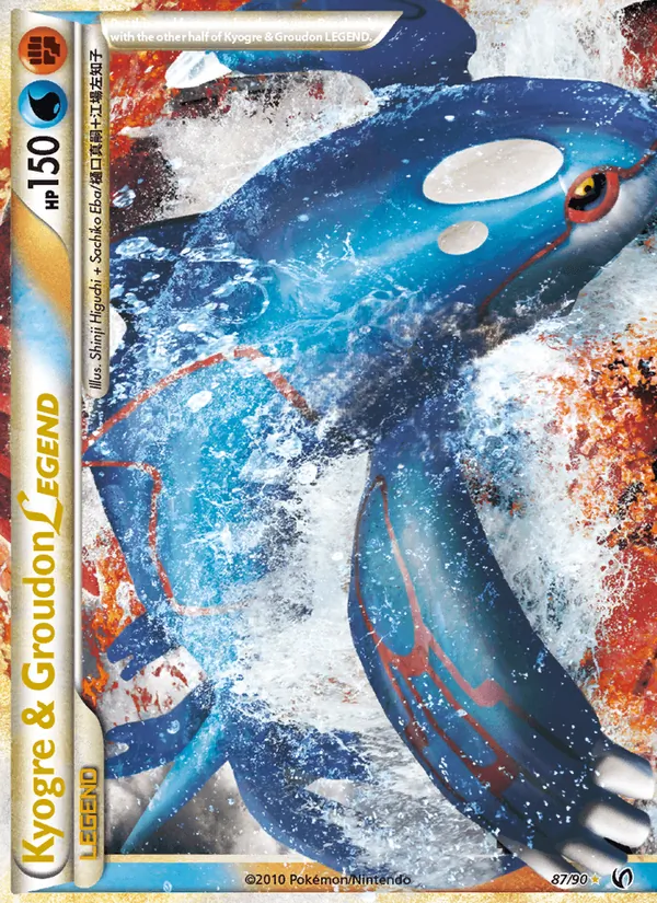 Carta Kyogre & Groudon LEGEND, número 87/90 da coleção Destemido