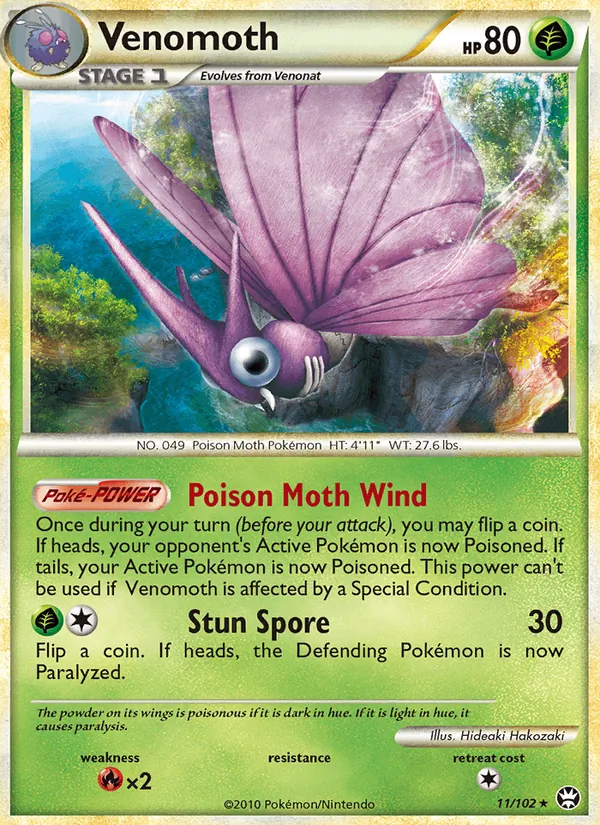 Carta Venomoth, número 11/102 da coleção Triunfante