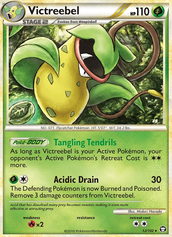 Carta Victreebel, número 12/102 da coleção Triunfante