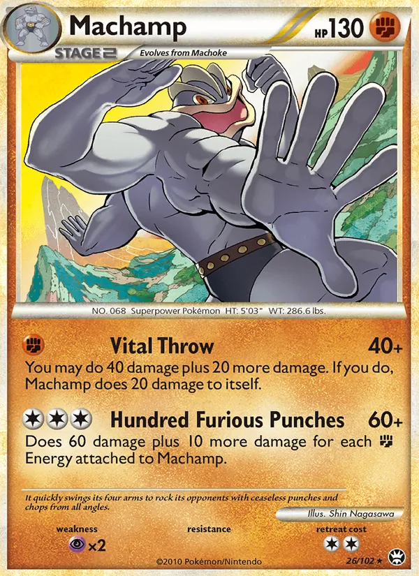 Carta Machamp, número 26/102 da coleção Triunfante