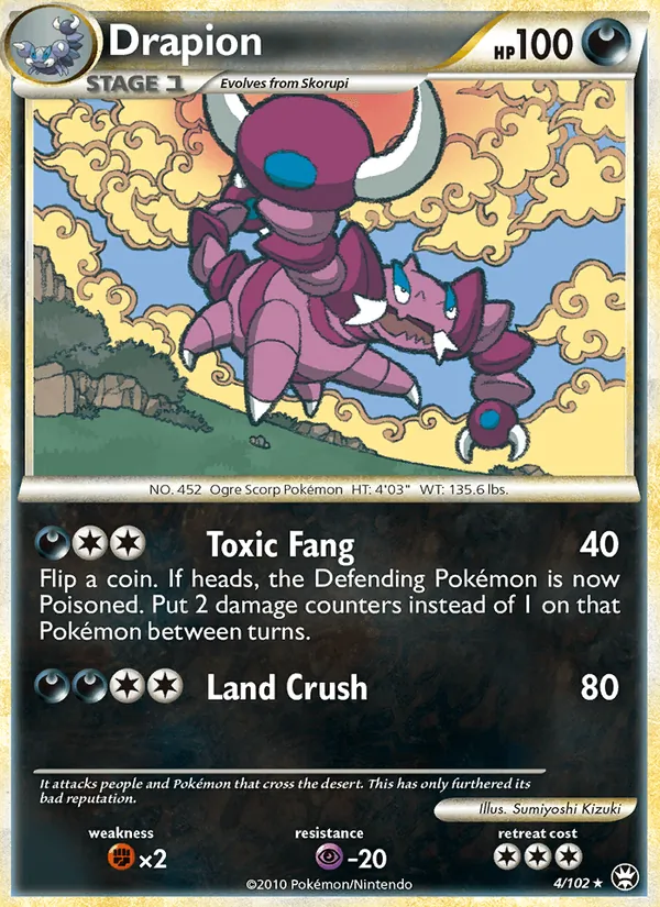 Carta Drapion, número 4/102 da coleção Triunfante