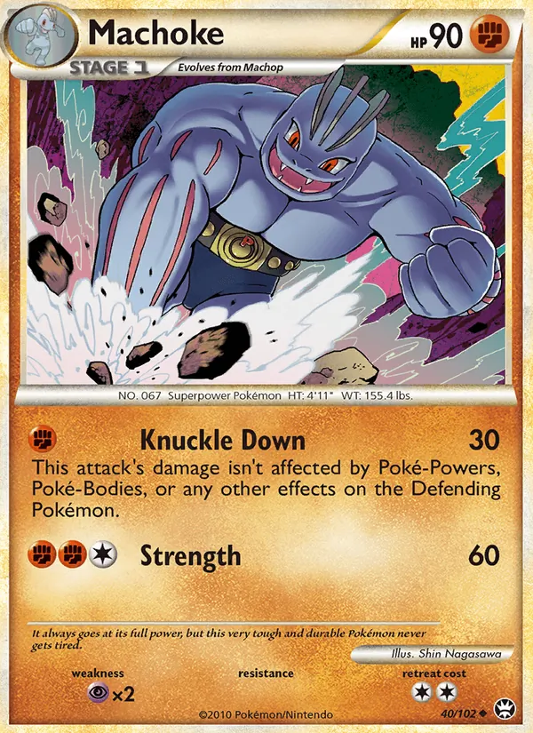 Carta Machoke, número 40/102 da coleção Triunfante