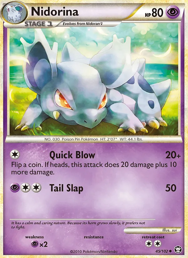 Carta Nidorina, número 45/102 da coleção Triunfante