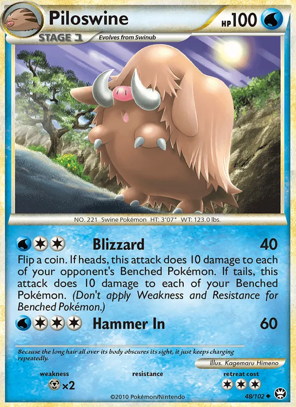 Carta Piloswine, número 48/102 da coleção Triunfante