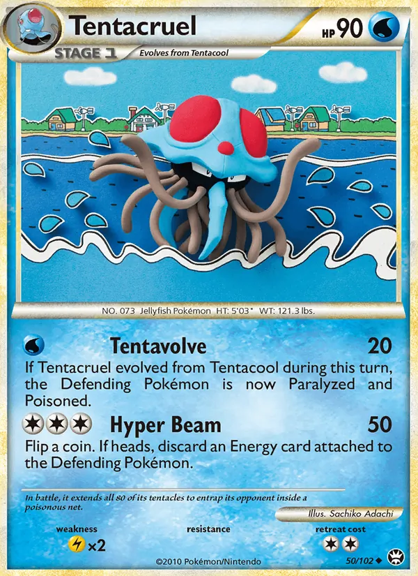Carta Tentacruel, número 50/102 da coleção Triunfante